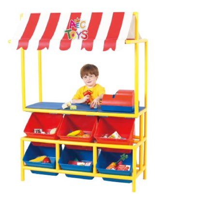 เคาท์เตอร์ขายของคุณหนูมีหลังคา พร้อมกล่องเก็บของ 6 กล่อง 